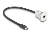 DELOCK USB2.0 Mini-B Einbaubuchse mit Kabelp. St. Alu. 30cm
