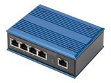 DIGITUS Switch Ind. 4-Port Gigabit 30W PoE Unmanaged blau