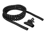 DELOCK Spiralschlauch m. Einziehwerkzeug 2,5m x 20mm schwarz