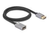 DELOCK DisplayPort Verlängerungskabel 8K 60Hz 1m grau Metall