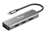 Equip Adapter USB-C -> HDMI/DisplayPort/VGA 4K/1080P/60Hz gr