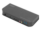 DIGITUS KVM Switch, 2-Port, 4K60Hz, 2xDP in, 1xDP/HDMI out