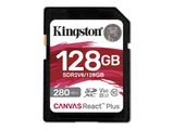 SD Card 128GB Kingston SDXC React+ 280R/100W Reader retail