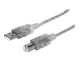 MANHATTAN USB Kabel A -> B St/St 1.80m silber