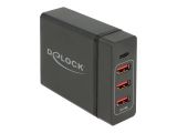 DELOCK USB Ladegerät USB Type-C PD + 3 x USB Typ-A 60W + 12W