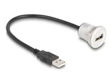 DELOCK USB2.0 Typ-A Einbaubuchse mit Kabelp. St. Alu.30cm