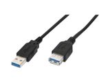 DIGITUS USB 3.0 Verlängerungskabel Typ A -A St/Bu 3.0m, sw