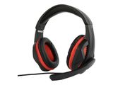 gembird Headset Stereo+Mikro verstellbar Klinke schwarz/rot