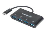 MANHATTAN USB 3.1 Gen1 TypC-Hub 4 USB A-Ports Strom über USB