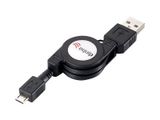 Equip Kabel USB-A 2.0 -> micro B St/St 1.00m aufrollbar sw Polybeutel