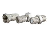 Schwaiger F-Verbinder Set 6,5mm, 2xF-Stecker, 1xF-Verb. Silb