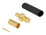 DELOCK RP-SMA Buchse zum Crimpen LMR200 mit Schrumpfschlauch