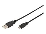 DIGITUS USB 2.0 Anschlusskabel Typ A -mikro B St/St 1.0m, sw