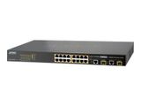 PLANET 16-Port 10/100TX 802.3at PoE + 2-Port Gigabit TP/SFP