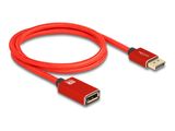 DELOCK DisplayPort Verlängerungskabel 8K 60Hz 1m rot Metall