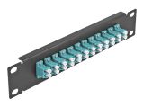 DELOCK 10" LWL Patchpanel 12 Port LC Duplex aqua 1 HE schw.