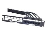 APC Data Distribution Cable, CAT6 UTP CMR 6XRJ-45 Black,