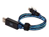 RealPower Datenkabel LED blau micro-USB auf Lightning