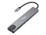 Equip Adapter USB-C->HDMI/GbE/2xUSB-A/+ 4K/ 30Hz 0.25m Alu.