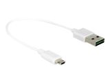 DELOCK USB Kabel A -> Micro-B St/St 0.20m weiß Easy USB