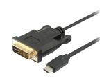 Equip Adapter USB-C -> DVI-D (24+1) 1920x1200/60Hz 1.80m sw Polybeutel