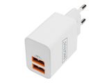 DIGITUS Ladegerät 15W 2 Port 2x USB-A weiß