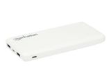 MANHATTAN Powerbank 10.000 mAh 2xUSB USB-C + Micro-USB weiß