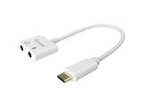 Equip Adapter USB-C->2x3-Pin 3.5mm St/Bu 0.15m weiß