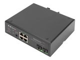 DIGITUS Switch Ind. 4-Port Gigabit 30W PoE Unmanaged schwar