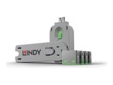 LINDY USB Portschlösser 4xGrün mit Schlüssel