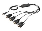 DIGITUS USB 2.0 Anschlusskabel 2.0 -4x RS232 Kabel 1.5m, sw