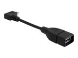 DELOCK USB Kabel A -> Micro-B 90°OTG BU/St 0.11m sw