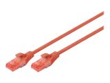 DIGITUS CAT 6 U/UTP Patchkabel - LSZH, 10 Stück, 5m, rot