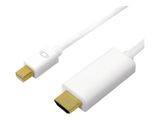Logilink 4K Mini DisplayPort-Kabel DP 1.2 zu HDMI 1.4 2m wei