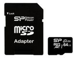 MicroSD Card 64GB Silicon Power UHS-1 Elite/CL.10 inkl. Adap