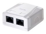 Equip Aufputzdose Cat5e 2-Port 2x RJ45 UTP Prem. RAL 9010 ws Polybeutel