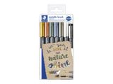 STAEDTLER Marker Metallic & white brush 6 St.& 1 pigm.