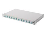 DIGITUS LWL Spleißbox 1HE bestückt 12x LC DX OM3 grau