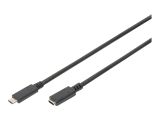 DIGITUS USB 2.0 Verlängerungskabel Typ C -C St/Bu 1.5m, sw