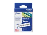Schriftbandkassette Brother 9mm farblos/schwarz TZE121