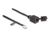 DELOCK Kabel RJ12 St zu RJ12 Bu m. Verschlusskappe 20cm sw