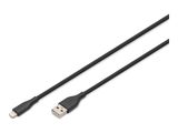 DIGITUS USB 2.0 Kabel Typ A-Lightning Silikon 2m MFI schwarz