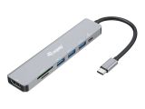 Equip Dock 7-1 USB-C->HDMI,3xUSB-A,SD/TF,100W USB-C 0.25m