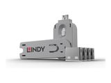 LINDY USB Portschlösser 4xWeiss mit Schlüssel