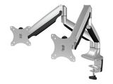 Monitor Arm IcyBox 2 Monitore bis zu 32"/9kg neig&schw si retail