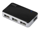 DIGITUS USB-Hub 4-Port 2.0->4xA2.0 m.Netzteil schwarz