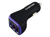 Canyon Car Charger 3Port 2xUSB-A + USB-C 18W PD black/purple retail