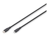 DIGITUS USB 2.0 Kabel Typ C-Lightning Silikon 2m MFI schwarz