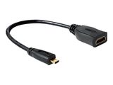 DELOCK HDMI Kabel Ethernet A -> micro D Bu/St 0.20m