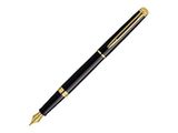 WATERMAN Füllfederhalter Hemisphere Lack Schwarz F Blau Geschenkbox